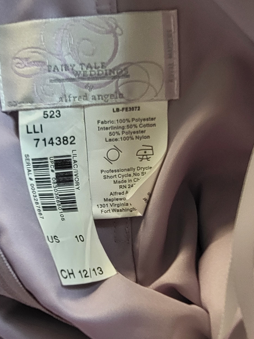 Strapless Lavender Satin Cocktail Dress with White Floral Appliqué - Picture 11 of 13